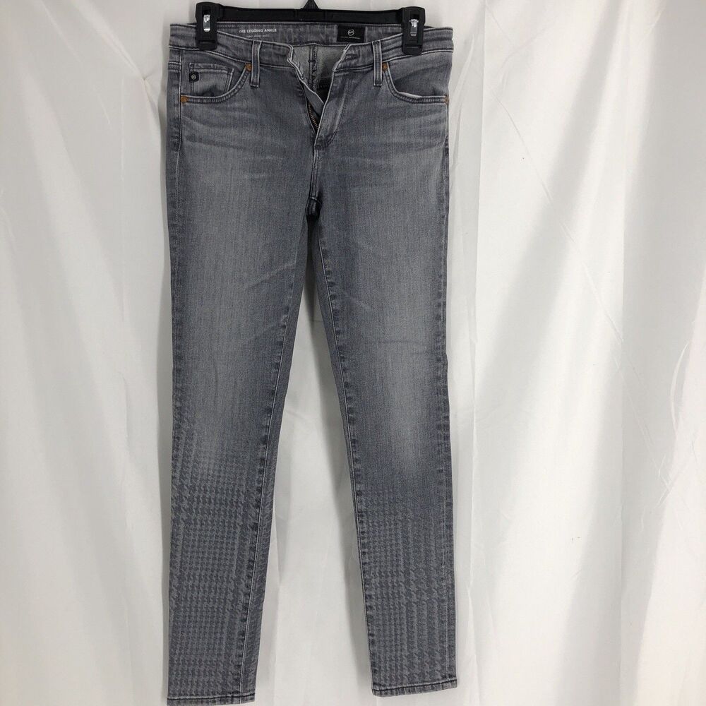 AG Adriano Goldschmied Size 26R the Leggings Ankle Super Skinny Ankle Gray